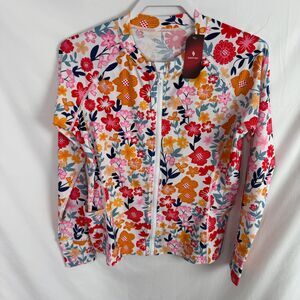 Santiny Women's Full Zip Athletic Jacket Size Medium Stretch Running Workout NEW
